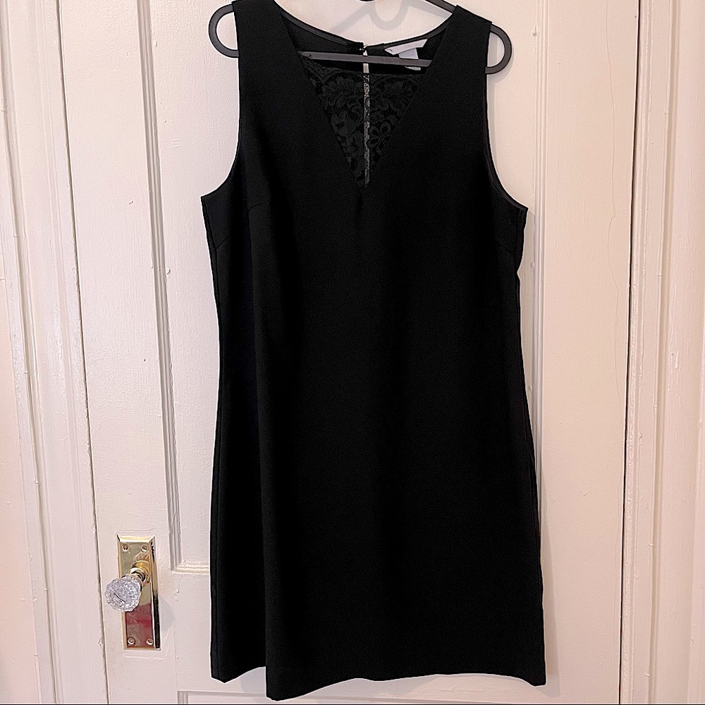 Sleeveless elegant mini embroidered black dress